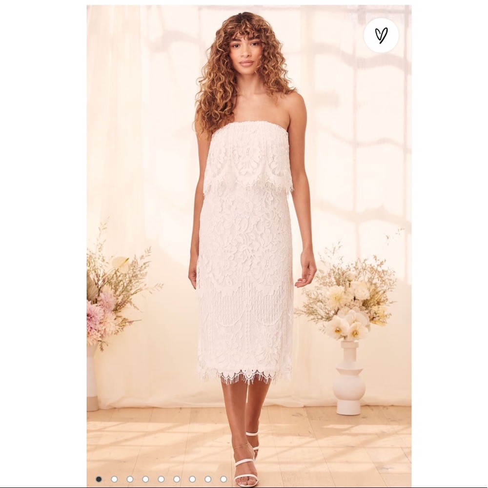White Lulu strapless dress